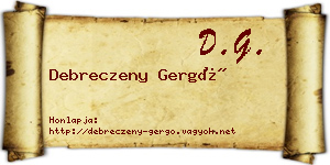 Debreczeny Gergő névjegykártya