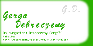 gergo debreczeny business card